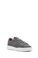 Men's Gray Lace-Up Suede Leather Sneaker | Derimod