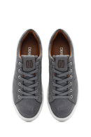 Men's Gray Lace-Up Suede Leather Sneaker | Derimod