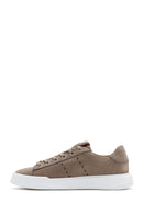 Men's Mink Lace-Up Nubuck Leather Sneaker | Derimod