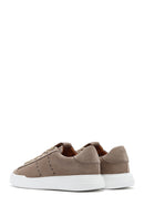 Men's Mink Lace-Up Nubuck Leather Sneaker | Derimod