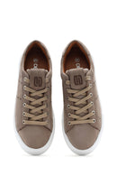 Men's Mink Lace-Up Nubuck Leather Sneaker | Derimod