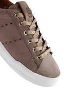 Men's Mink Lace-Up Nubuck Leather Sneaker | Derimod