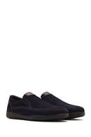 Erkek Lacivert Nubuk Deri Casual Loafer | Derimod