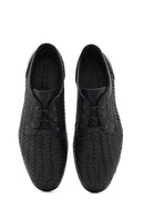 Men's Black Braided Lace-Up Leather Casual Shoes | Derimod