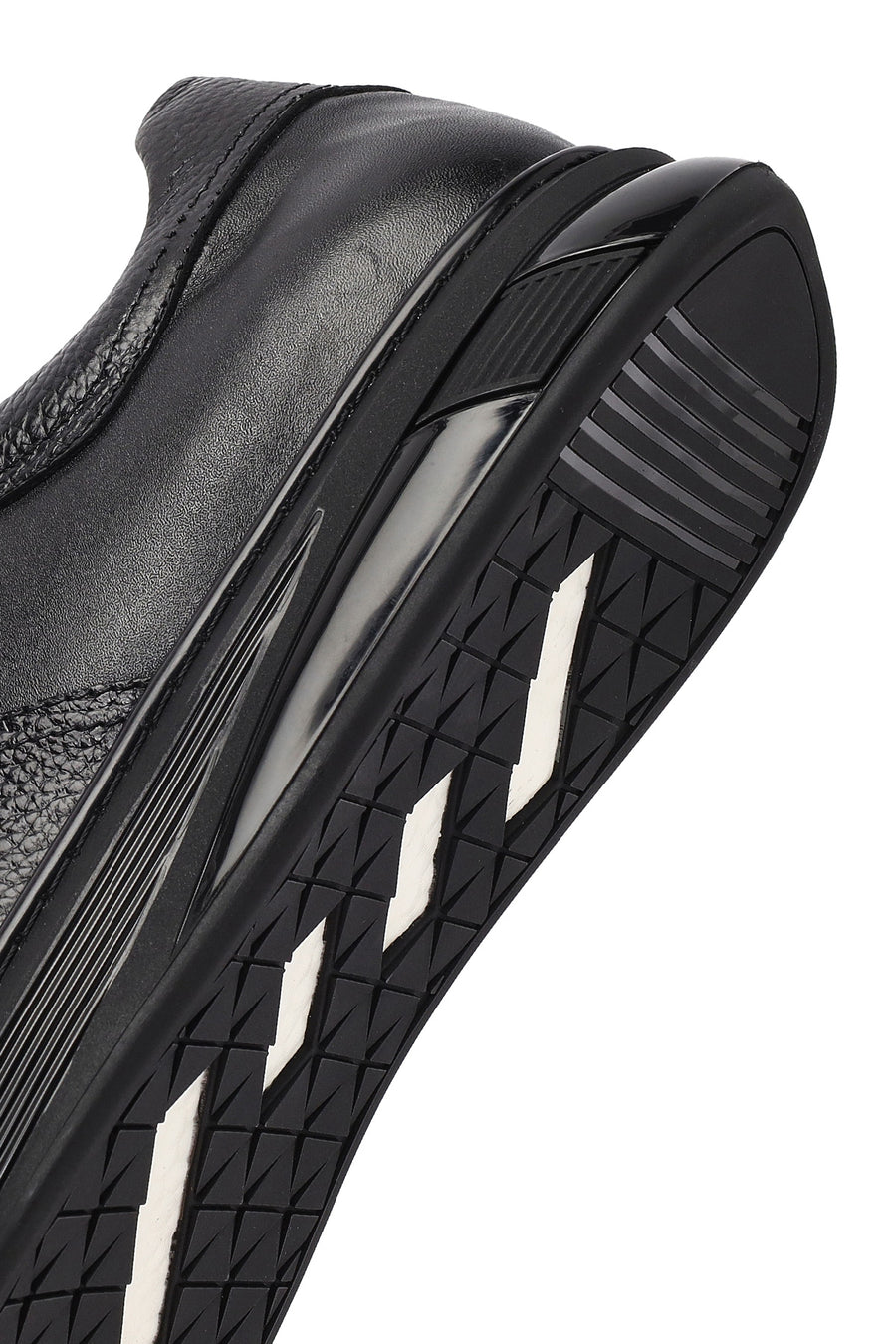 Men's Black Lace-Up Leather Sneaker