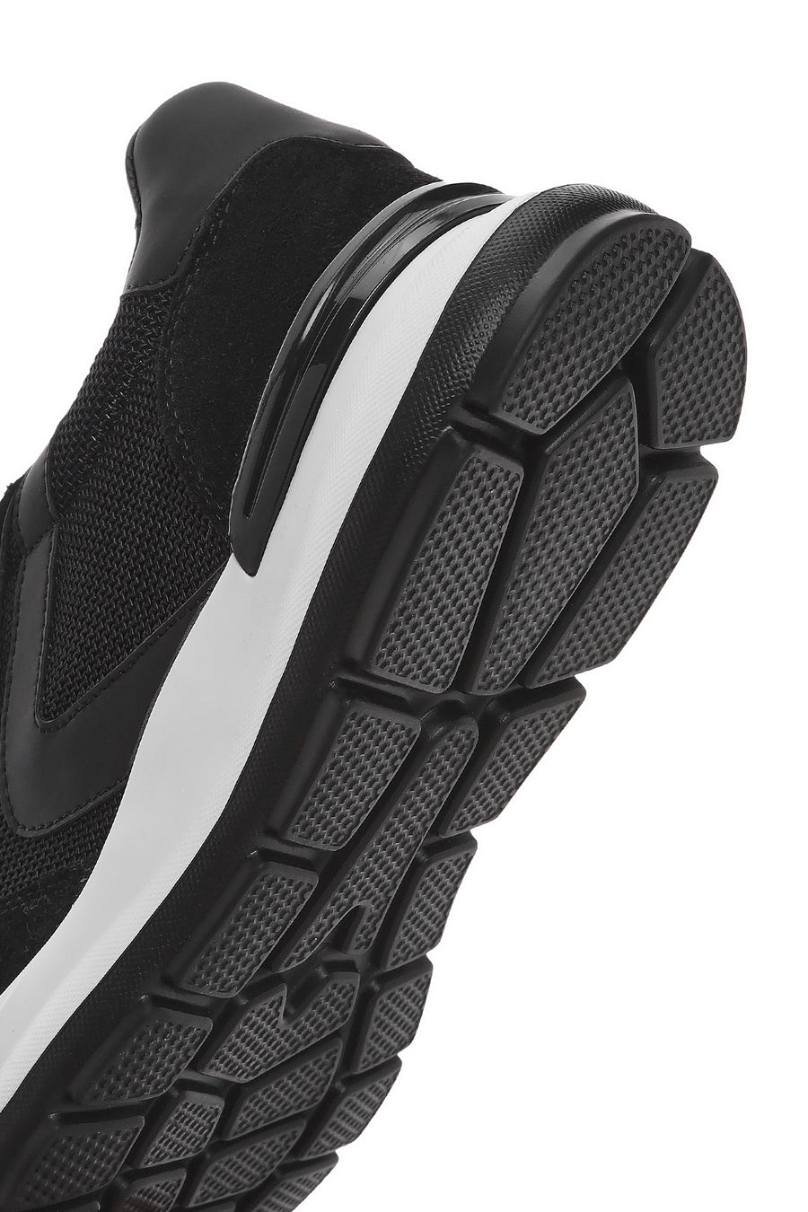Erkek Siyah Bağcıklı Deri Sneaker