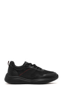 Men's Black Lace-up Thick-Sole Leather Casual Sneaker | Derimod