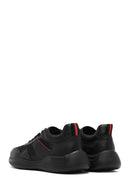 Men's Black Lace-up Thick-Sole Leather Casual Sneaker | Derimod