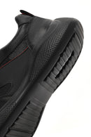 Men's Black Lace-up Thick-Sole Leather Casual Sneaker | Derimod