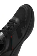 Men's Black Lace-up Thick-Sole Leather Casual Sneaker | Derimod