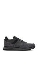 Erkek Gri Bağcıklı Deri Casual Sneaker | Derimod