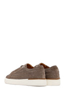 Men's Mink Lace-Up Braided Thick-Soled Leather Sneakers | Derimod
