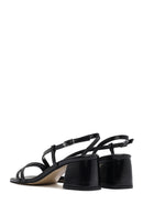 Women's Black Ankle Strap Low Heeled Sandals | Derimod