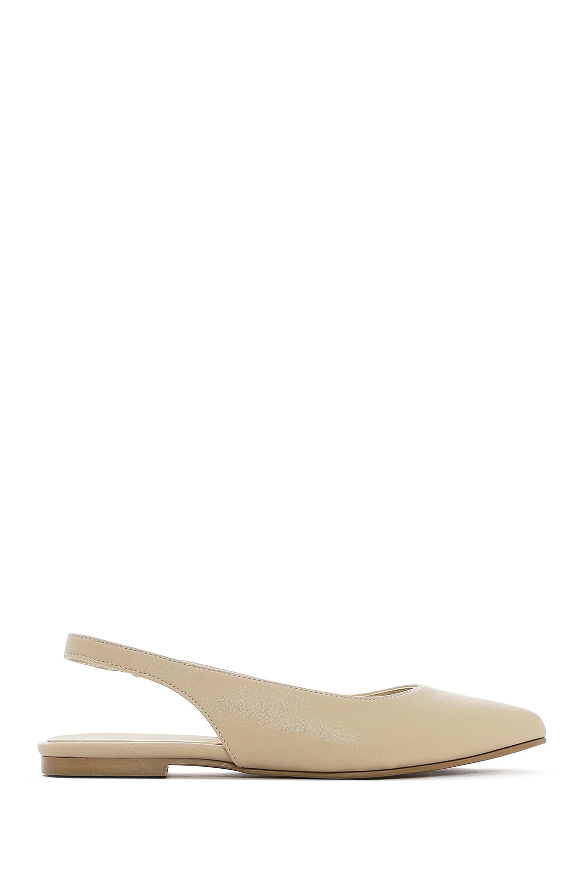 Women's Cream Open Back Ballerinas 25SFE400118 | Derimod