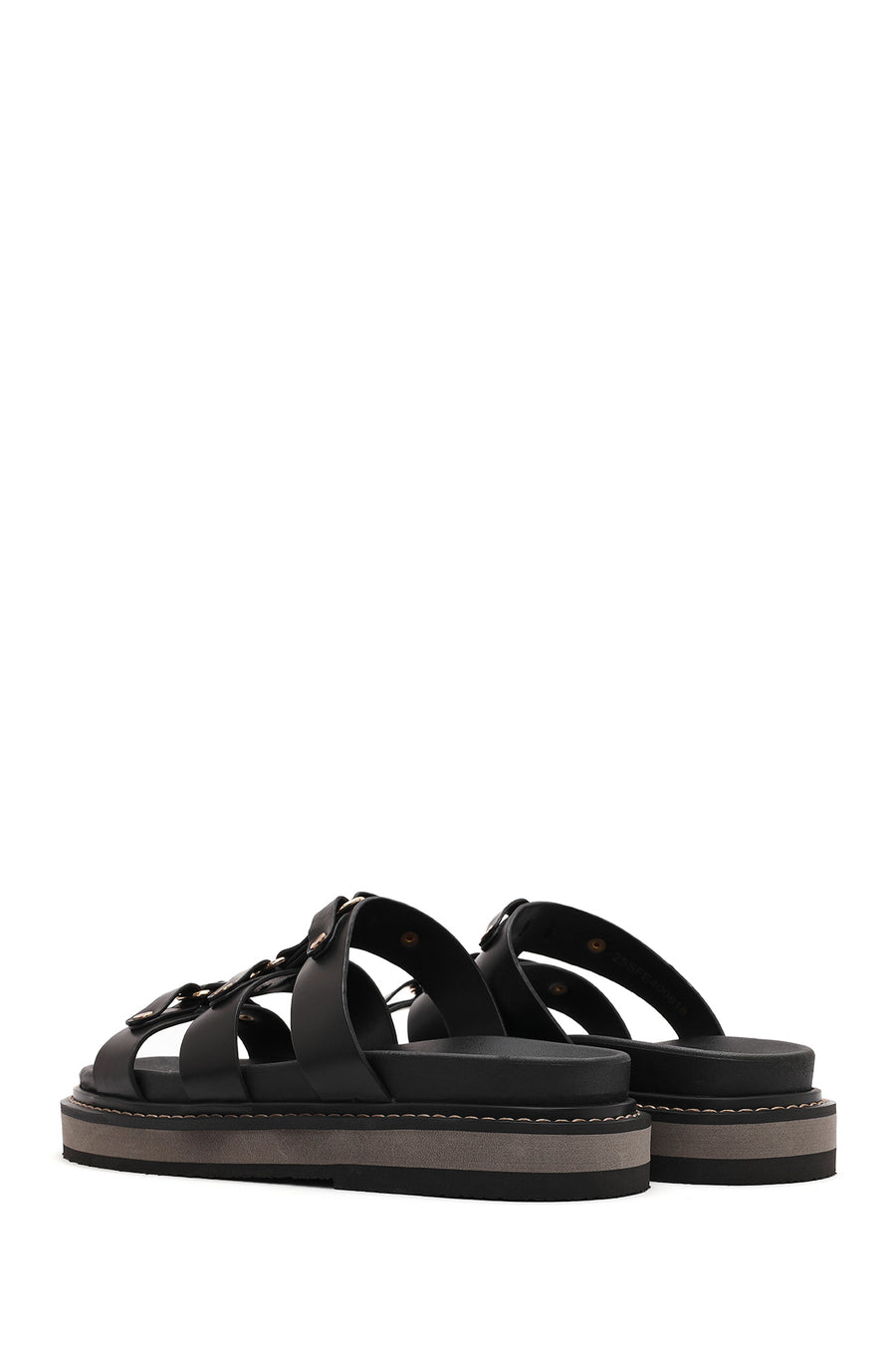 Women's Black Thick Soled Slippers