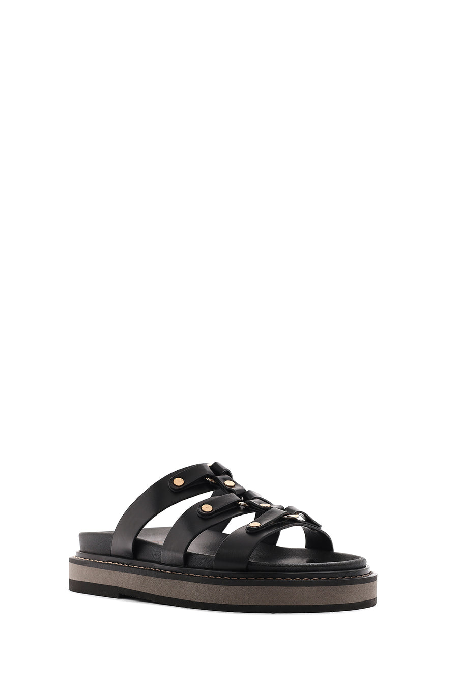 Women's Black Thick Soled Slippers