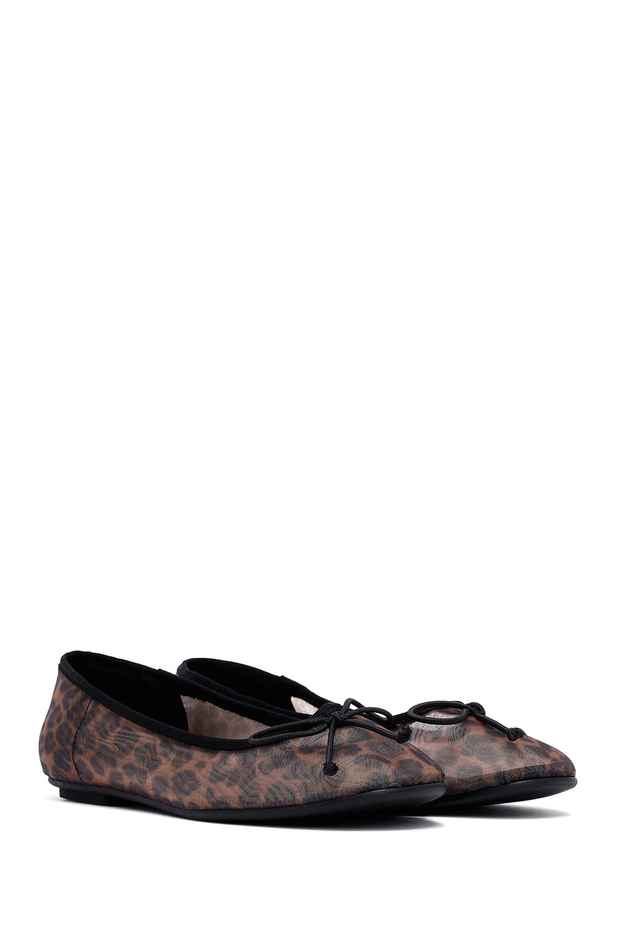 Women's Leopard Bow Patterned Ballerinas