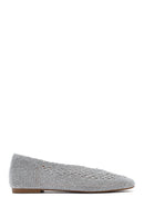 Women's Silver Glitter Ballerina | Derimod