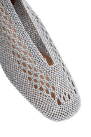Women's Silver Glitter Ballerina | Derimod