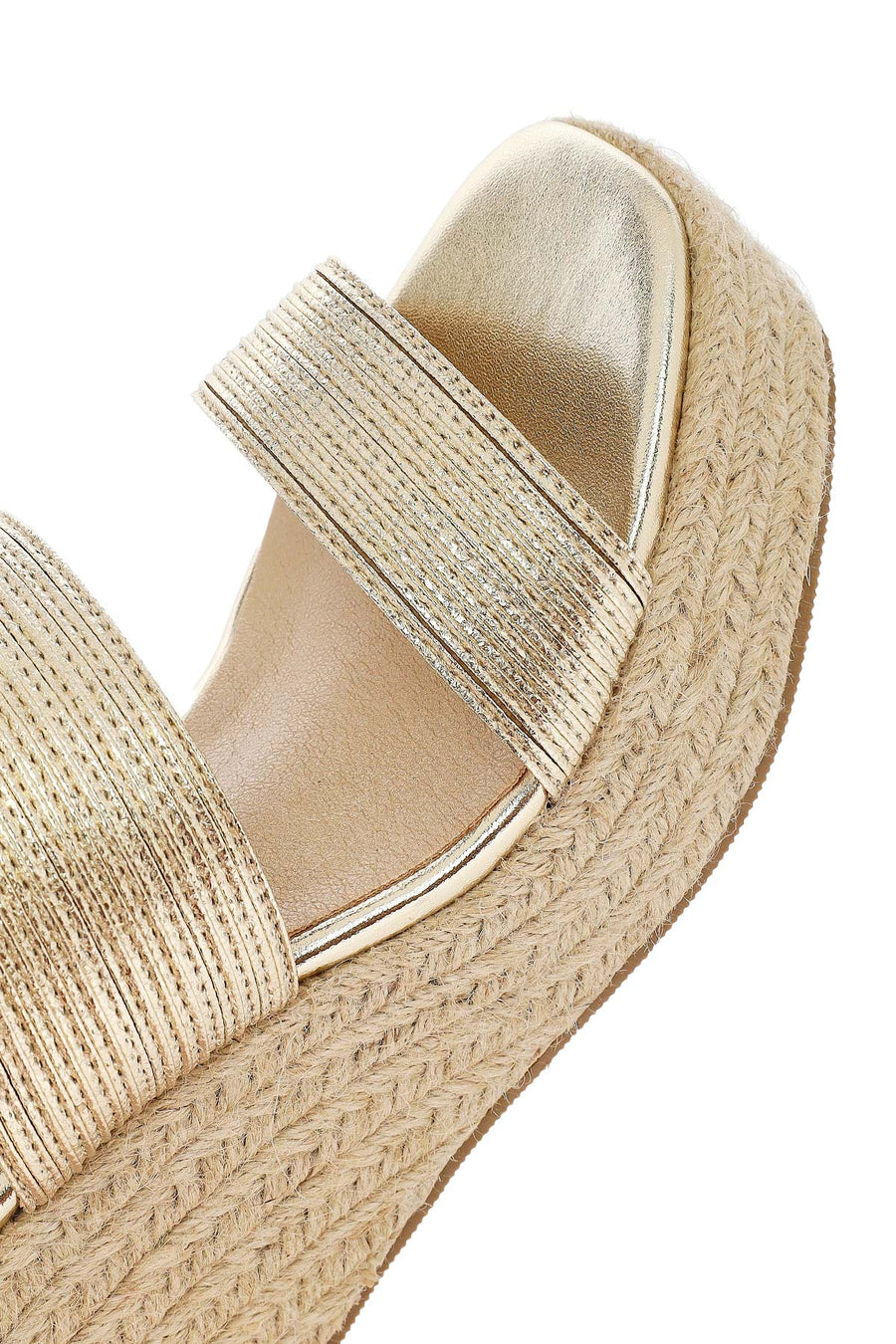 Women's Gold Ankle Buckle Chunky Heel Metallic Sandals