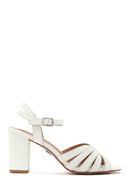 Women's White Ankle Strap Chunky Heel Sandals | Derimod