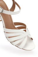 Women's White Ankle Strap Chunky Heel Sandals | Derimod