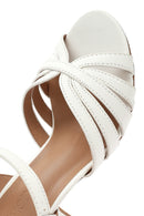 Women's White Ankle Strap Chunky Heel Sandals | Derimod