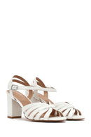 Women's White Ankle Strap Chunky Heel Sandals | Derimod