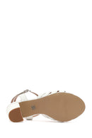 Women's White Ankle Strap Chunky Heel Sandals | Derimod