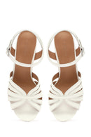Women's White Ankle Strap Chunky Heel Sandals | Derimod