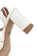 Women's White Ankle Strap Chunky Heel Sandals | Derimod