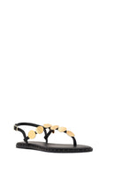 Women's Black Metal Detailed Flip-Flop Sandals | Derimod