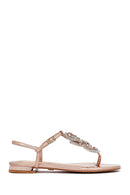 Women's Pink Stone Flip Flops Sandals | Derimod