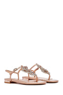 Women's Pink Stone Flip Flops Sandals | Derimod