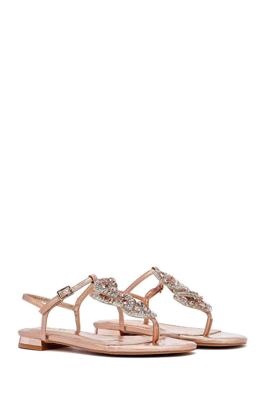 Women's Pink Stone Flip Flops Sandals