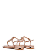 Women's Pink Stone Flip Flops Sandals | Derimod