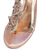 Women's Pink Stone Flip Flops Sandals | Derimod