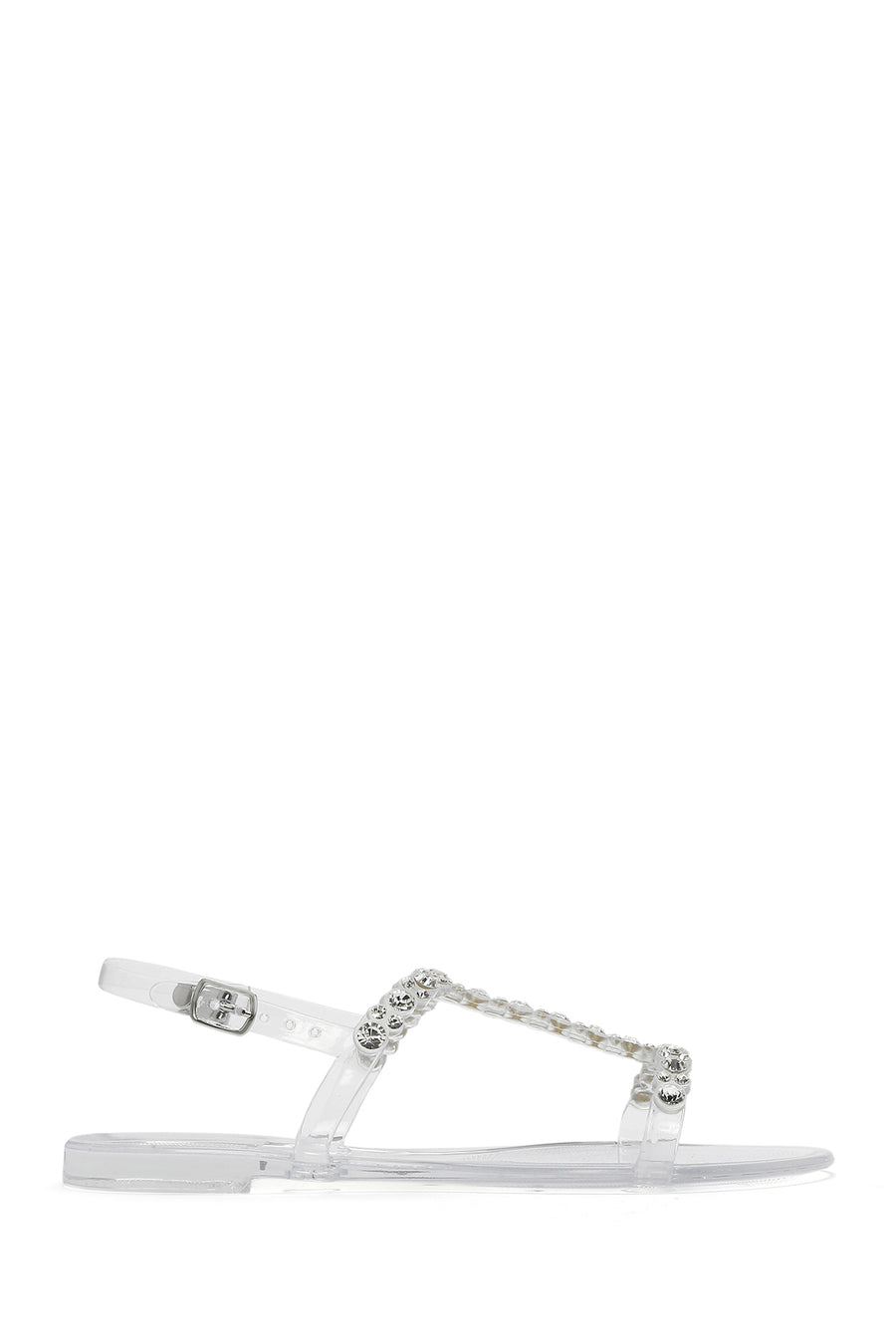 Women's Transparent Jelly Back Buckle Stone Sandals 25SFE4927PV | Derimod