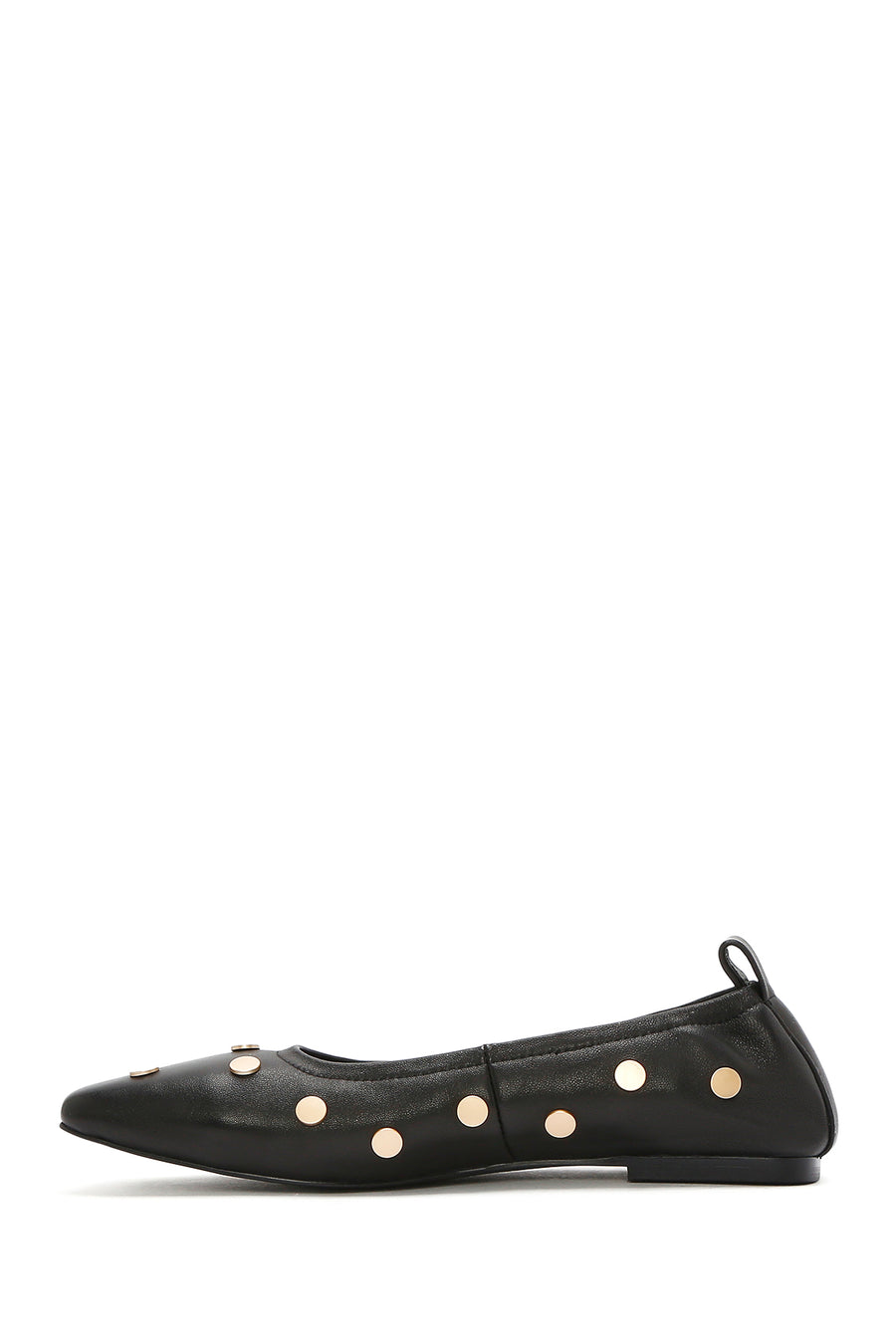 Women's Black Metal Detailed Leather Ballerinas