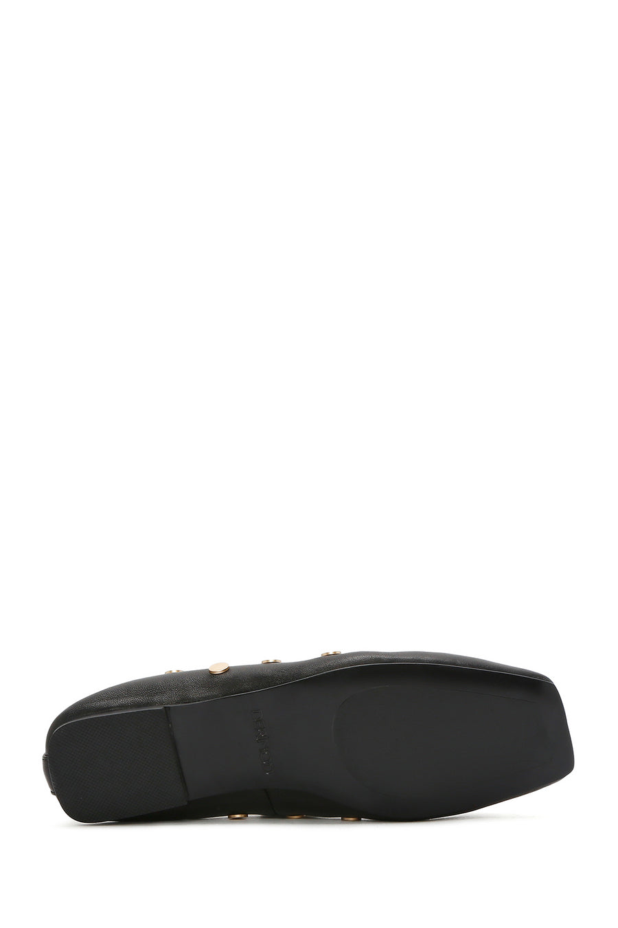 Women's Black Metal Detailed Leather Ballerinas