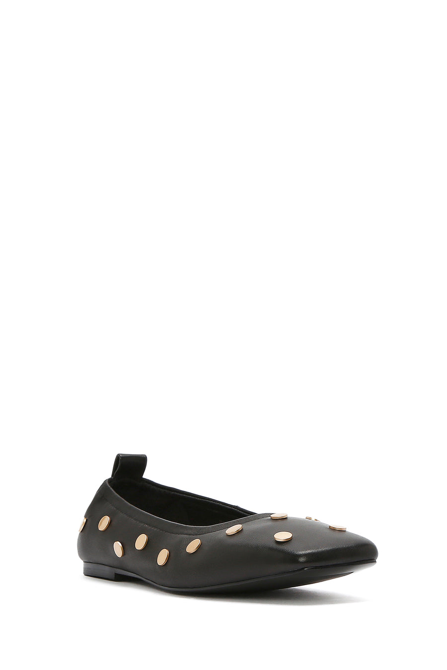 Women's Black Metal Detailed Leather Ballerinas