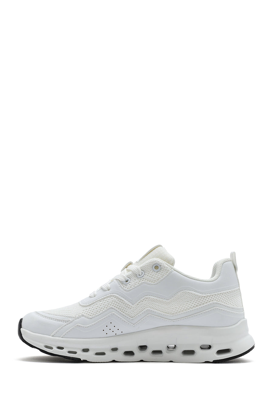 Woman White Lace-up Chunky Sneaker