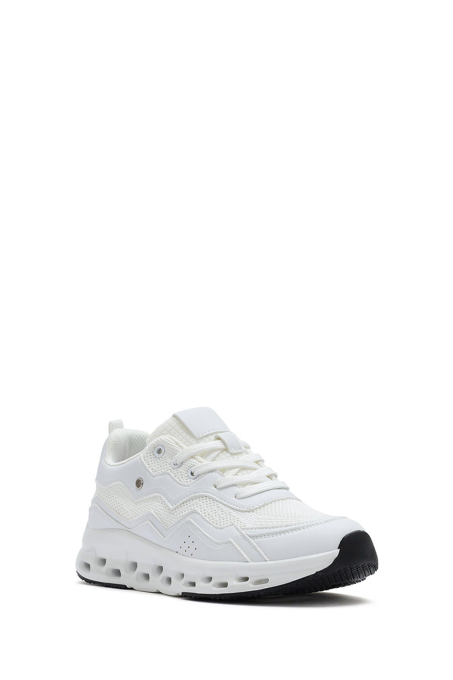 Woman White Lace-up Chunky Sneaker