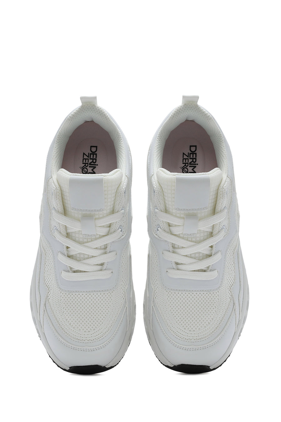 Woman White Lace-up Chunky Sneaker