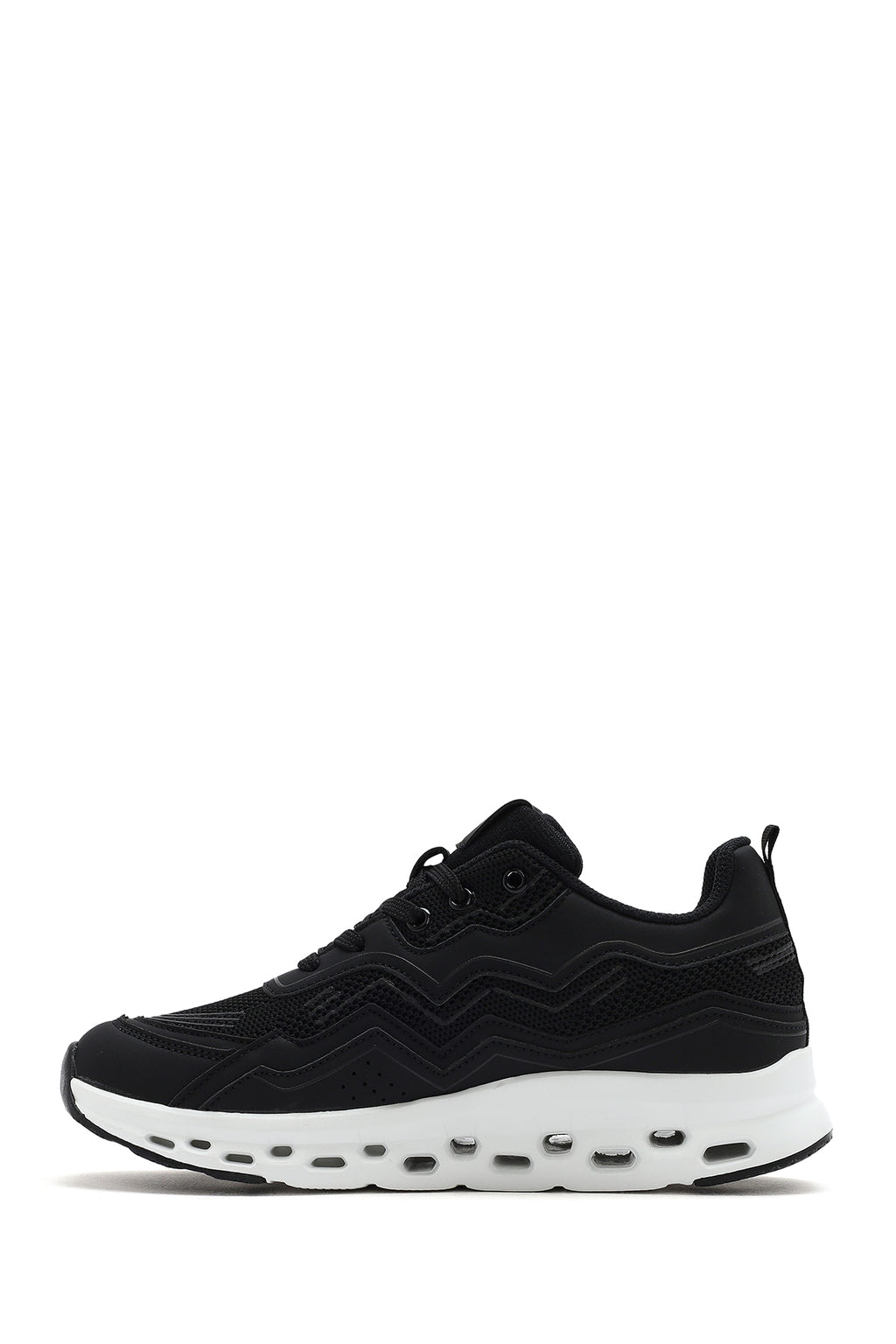 Kadın Siyah Bağcıklı Kalın Tabanlı Sneaker