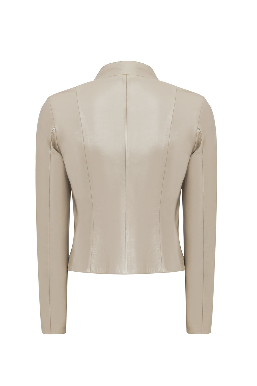 Taya Women's Beige Short Leather Jacket