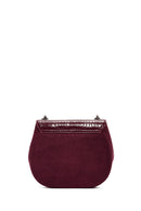 Women's Burgundy Chain Strap Printed Shoulder Bag | Derimod
