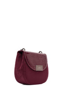 Women's Burgundy Chain Strap Printed Shoulder Bag | Derimod