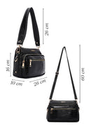 Women's Black Long Strapped Crocodile Crossbody Bag | Derimod