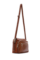 Women's Tan Long Strap Crocodile Crossbody Bag | Derimod